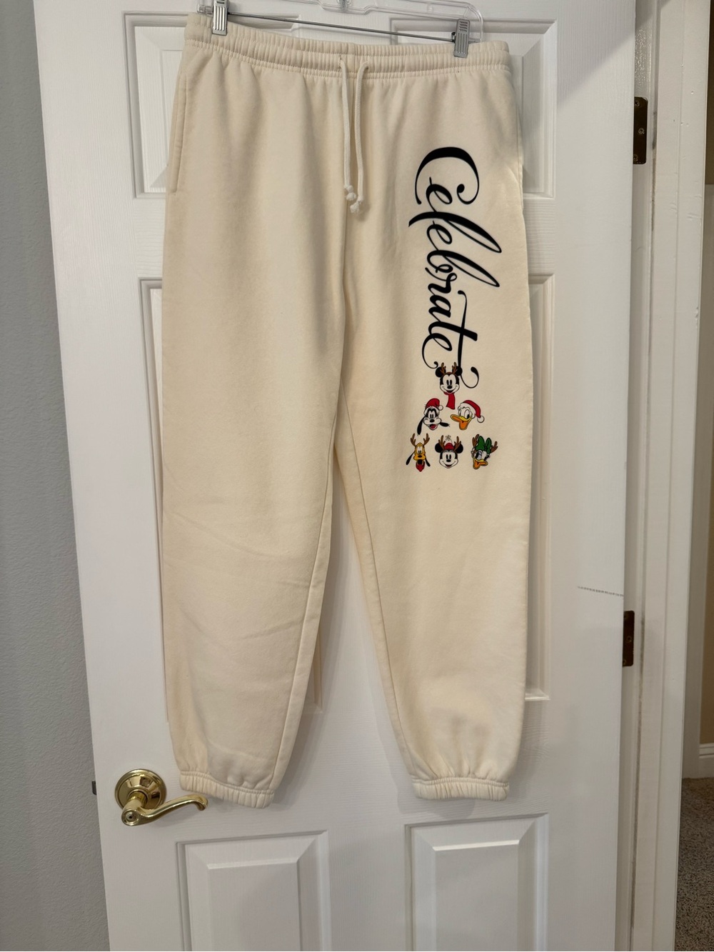 Disney Holiday "Celebrate" Jogger Sweatpants, size L
